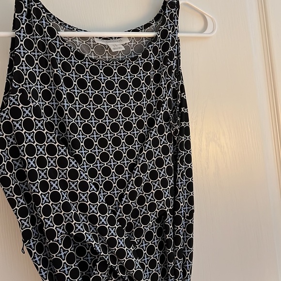 Motherhood Maternity Sleeveless Maxi Dress in Black/Blue Dot Pattern Small - Picture 4 of 5